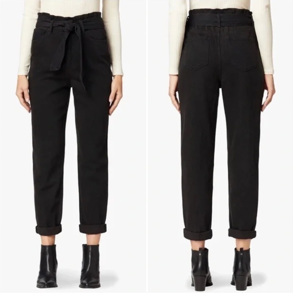 Joe's Jeans Brinkley‎ Black High Rise Waist 27 Black Paperbag Jeans